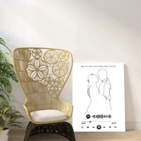 Personalizuotas Spotify muzikos grotuvas ant drobės su iliustracija, jūsų nuotrauka, daina ir spotify kodu  Drobe -  dovanokis.lt