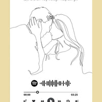 Personalizuotas Spotify muzikos grotuvas ant drobės su iliustracija, jūsų nuotrauka, daina ir spotify kodu  Drobe -  dovanokis.lt