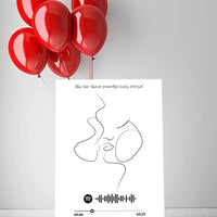 Personalizuotas Spotify muzikos grotuvas ant drobės su iliustracija, jūsų nuotrauka, daina ir spotify kodu  Drobe -  dovanokis.lt