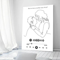 Personalizuotas Spotify muzikos grotuvas ant drobės su iliustracija, jūsų nuotrauka, daina ir spotify kodu  Drobe -  dovanokis.lt