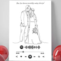 Personalizuotas Spotify muzikos grotuvas ant drobės su iliustracija, jūsų nuotrauka, daina ir spotify kodu  Drobe -  dovanokis.lt