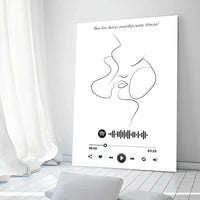 Personalizuotas Spotify muzikos grotuvas ant drobės su iliustracija, jūsų nuotrauka, daina ir spotify kodu  Drobe -  dovanokis.lt