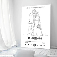 Personalizuotas Spotify muzikos grotuvas ant drobės su iliustracija, jūsų nuotrauka, daina ir spotify kodu  Drobe -  dovanokis.lt