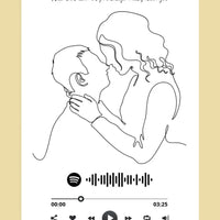 Personalizuotas Spotify muzikos grotuvas ant drobės su iliustracija, jūsų nuotrauka, daina ir spotify kodu  Drobe -  dovanokis.lt