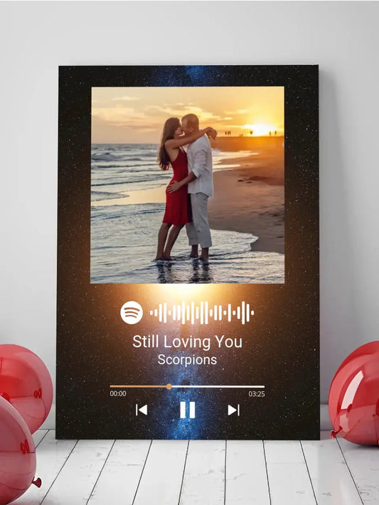 Personalizuotas Spotify muzikos grotuvas ant drobės su jūsų nuotrauka, daina ir spotify kodu  Drobe -  dovanokis.lt