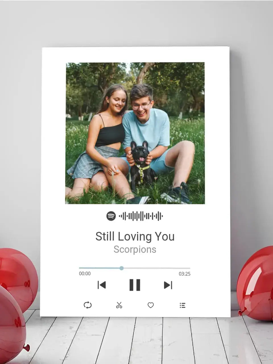 Personalizuotas Spotify muzikos grotuvas ant drobės su jūsų nuotrauka, daina ir spotify kodu  Drobe -  dovanokis.lt