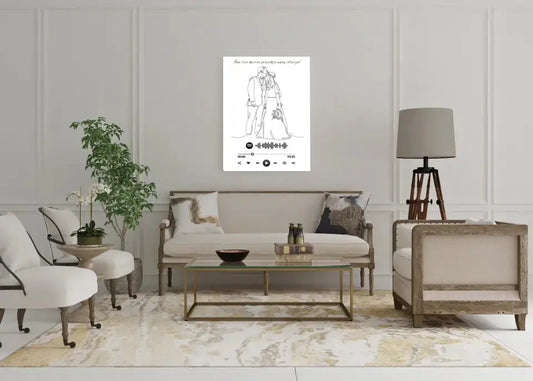 Personalizuotas Spotify muzikos grotuvas ant drobės su iliustracija, jūsų nuotrauka, daina ir spotify kodu  Drobe -  dovanokis.lt