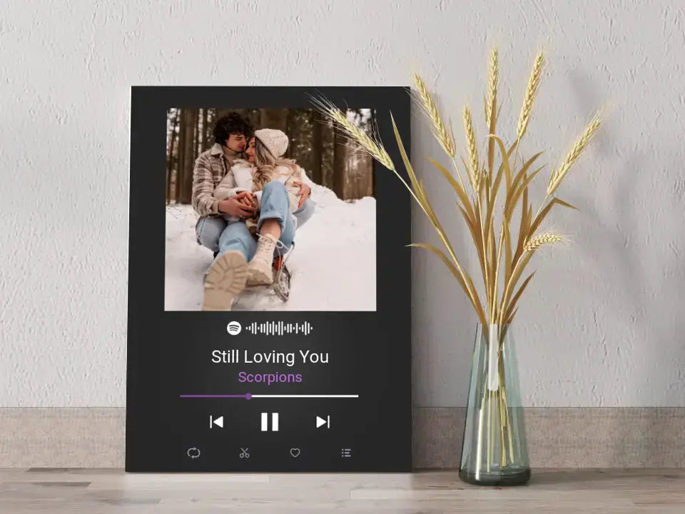 Personalizuotas Spotify muzikos grotuvas ant drobės su jūsų nuotrauka, daina ir spotify kodu  Drobe -  dovanokis.lt