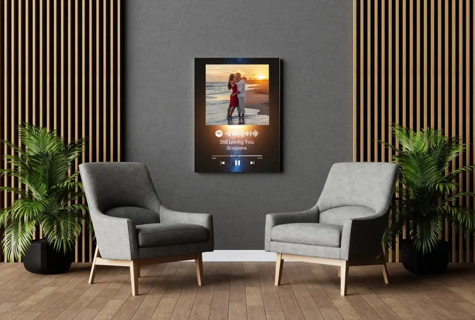 Personalizuotas Spotify muzikos grotuvas ant drobės su jūsų nuotrauka, daina ir spotify kodu  Drobe -  dovanokis.lt