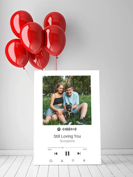 Personalizuotas Spotify muzikos grotuvas ant drobės su jūsų nuotrauka, daina ir spotify kodu  Drobe -  dovanokis.lt