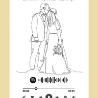 Personalizuotas Spotify muzikos grotuvas ant drobės su iliustracija, jūsų nuotrauka, daina ir spotify kodu  Drobe -  dovanokis.lt