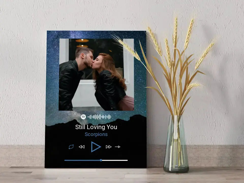 Personalizuotas Spotify muzikos grotuvas ant drobės su jūsų nuotrauka, daina ir spotify kodu  Drobe -  dovanokis.lt