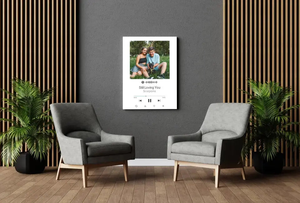 Personalizuotas Spotify muzikos grotuvas ant drobės su jūsų nuotrauka, daina ir spotify kodu  Drobe -  dovanokis.lt