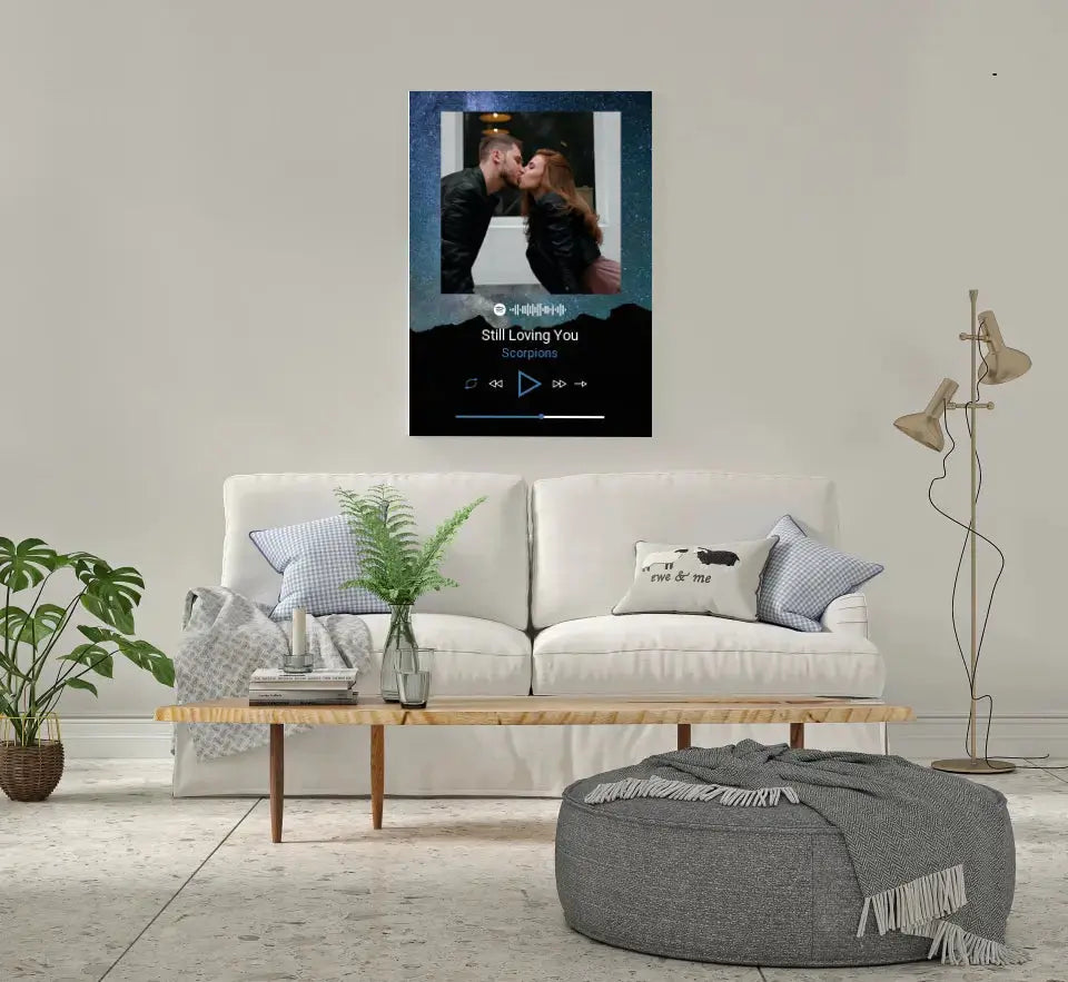 Personalizuotas Spotify muzikos grotuvas ant drobės su jūsų nuotrauka, daina ir spotify kodu  Drobe -  dovanokis.lt