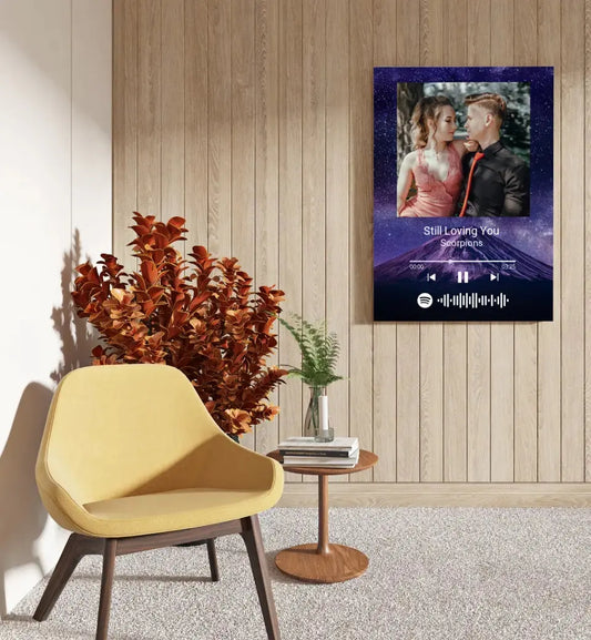 Personalizuotas Spotify muzikos grotuvas ant drobės su jūsų nuotrauka, daina ir spotify kodu  Drobe -  dovanokis.lt