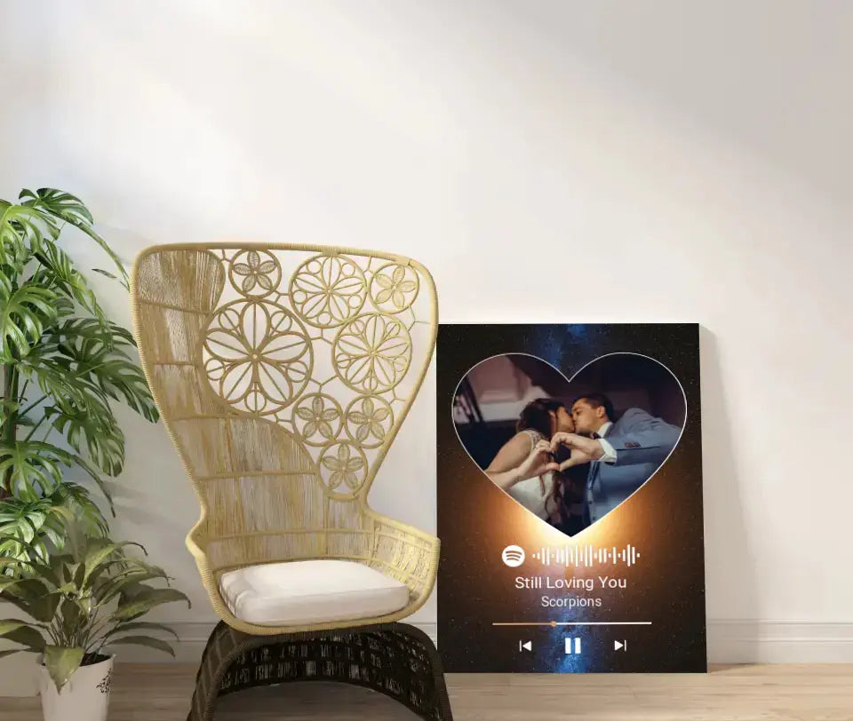 Personalizuotas Spotify muzikos grotuvas ant drobės su jūsų nuotrauka, daina ir spotify kodu  Drobe -  dovanokis.lt