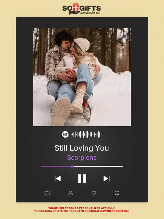 Personalizuotas Spotify muzikos grotuvas ant drobės su jūsų nuotrauka, daina ir spotify kodu  Drobe -  dovanokis.lt