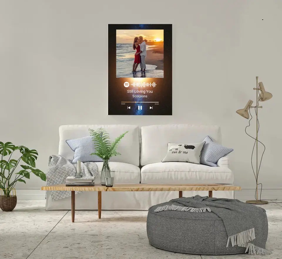 Personalizuotas Spotify muzikos grotuvas ant drobės su jūsų nuotrauka, daina ir spotify kodu  Drobe -  dovanokis.lt