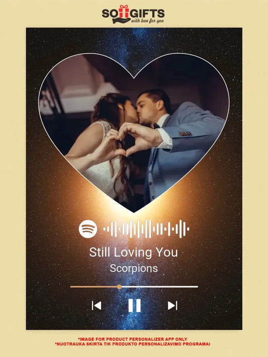 Personalizuotas Spotify muzikos grotuvas ant drobės su jūsų nuotrauka, daina ir spotify kodu  Drobe -  dovanokis.lt