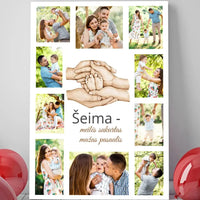 Personalizuota Šeimos spaudinys ant drobės su jūsų nuotraukomis  Drobe -  dovanokis.lt