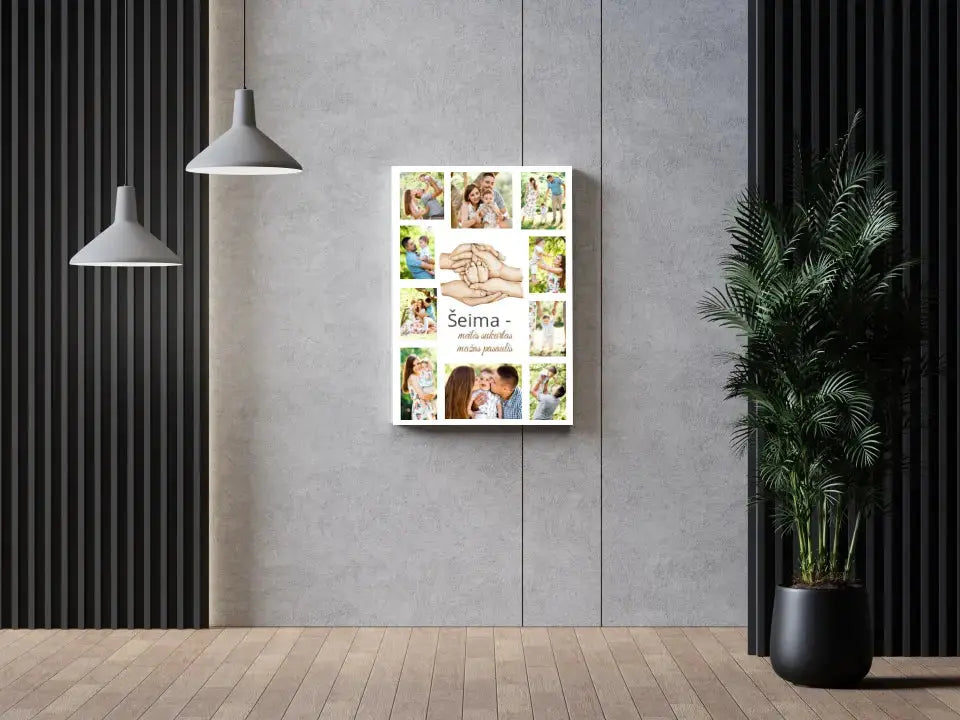 Personalizuota Šeimos spaudinys ant drobės su jūsų nuotraukomis  Drobe -  dovanokis.lt