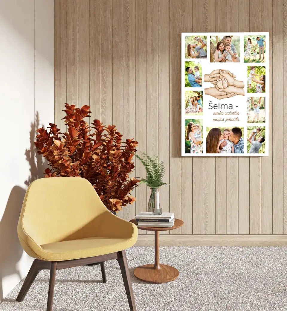 Personalizuota Šeimos spaudinys ant drobės su jūsų nuotraukomis  Drobe -  dovanokis.lt