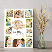 Personalizuota Šeimos spaudinys ant drobės su jūsų nuotraukomis  Drobe -  dovanokis.lt