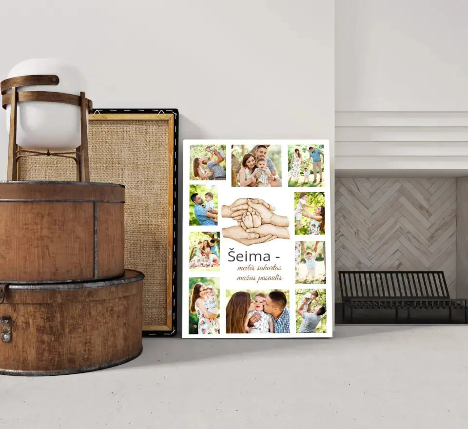Personalizuota Šeimos spaudinys ant drobės su jūsų nuotraukomis  Drobe -  dovanokis.lt