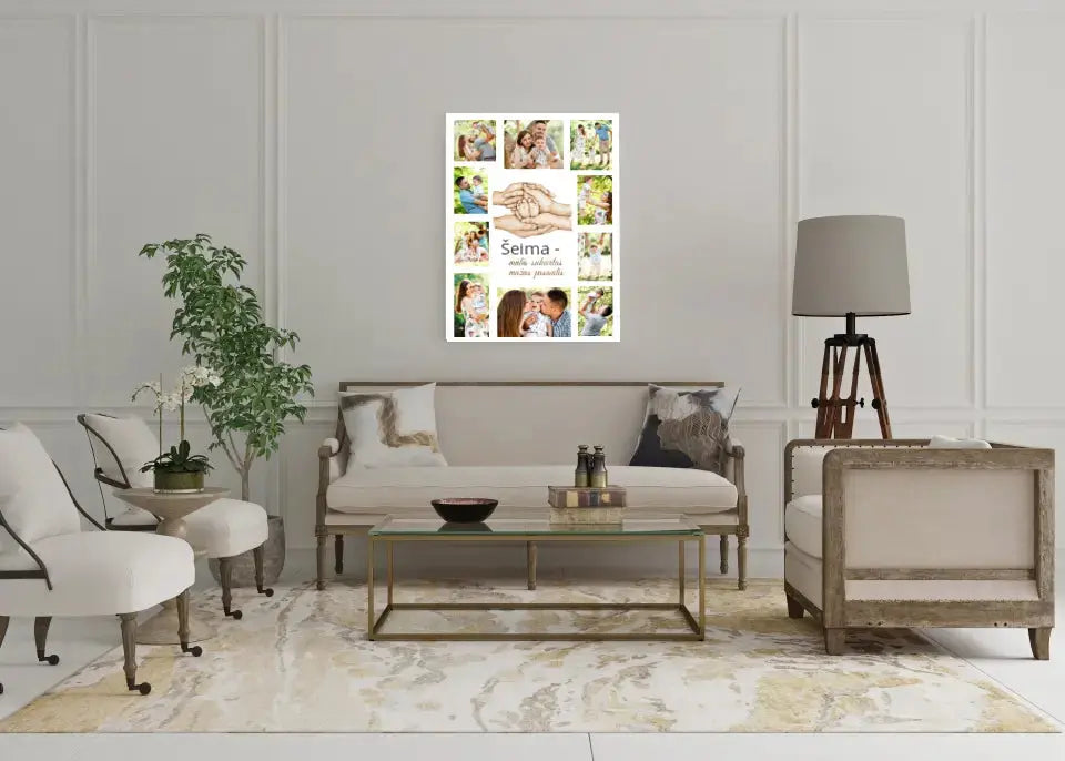 Personalizuota Šeimos spaudinys ant drobės su jūsų nuotraukomis  Drobe -  dovanokis.lt