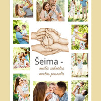 Personalizuota Šeimos spaudinys ant drobės su jūsų nuotraukomis  Drobe -  dovanokis.lt