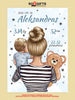 Personalizuota Vaiko Gimimo Metrikų Iliustracija ant drobės, Mylimiausia mama, Berniuko gimimo metrika