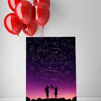 Personalizuotas viso spektro žvaigždžių žemėlapis ant drobės, su Šeimos pasirinktu siluetu  Drobe -  dovanokis.lt