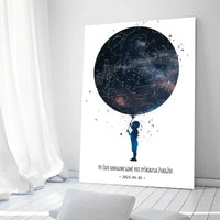 Personalizuotas vaikiškas žvaigždžių žemėlapis berniukui ant drobės  Drobe -  dovanokis.lt