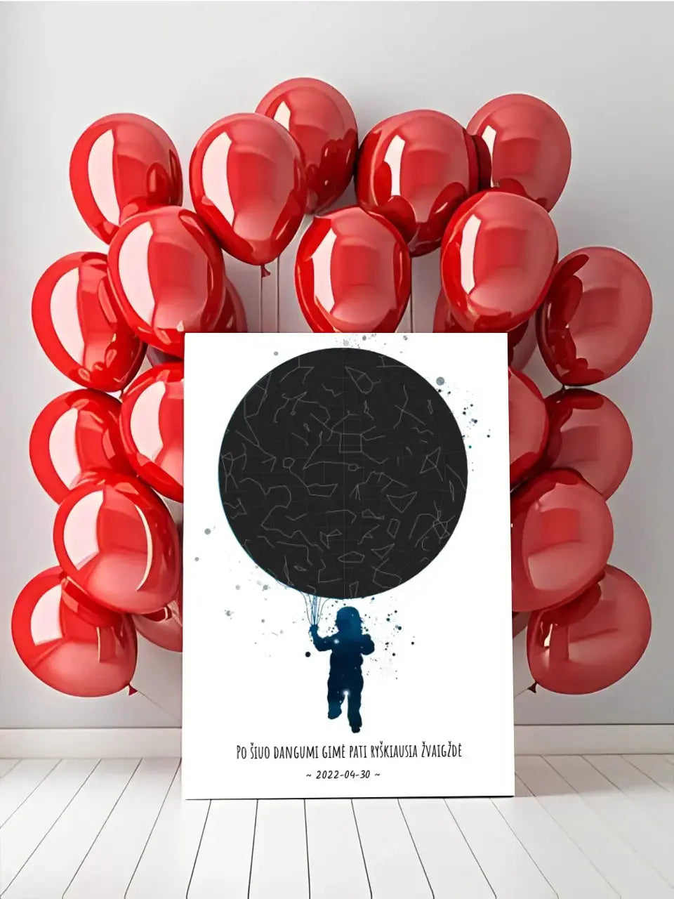 Personalizuotas vaikiškas žvaigždžių žemėlapis berniukui ant drobės  Drobe -  dovanokis.lt