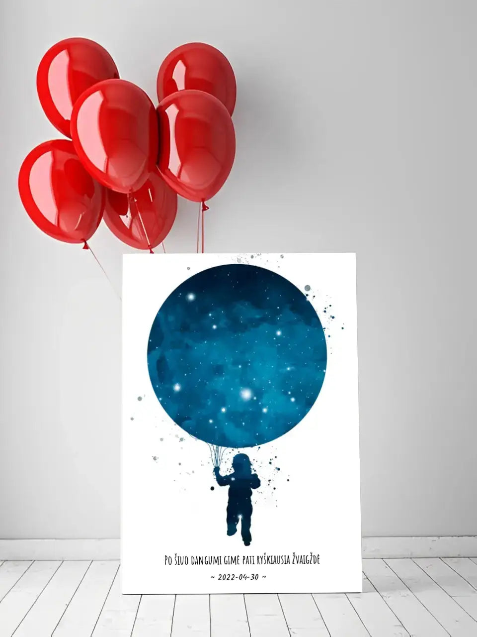 Personalizuotas vaikiškas žvaigždžių žemėlapis berniukui ant drobės  Drobe -  dovanokis.lt