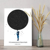 Personalizuotas vaikiškas žvaigždžių žemėlapis berniukui ant drobės  Drobe -  dovanokis.lt