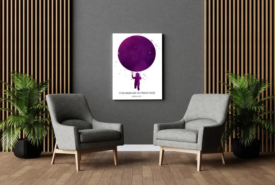 Personalizuotas vaikiškas žvaigždžių žemėlapis ant drobės  Drobe -  dovanokis.lt