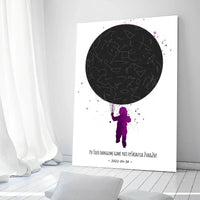 Personalizuotas vaikiškas žvaigždžių žemėlapis ant drobės  Drobe -  dovanokis.lt