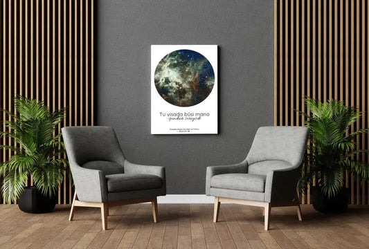 Personalizuotas žvaigždžių žemėlapis ant drobės, Tu visada būsi mano spindinti žvaigždė  Drobe -  dovanokis.lt