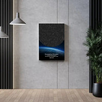 Personalizuotas viso spektro žvaigždžių žemėlapis ant drobės, žemės mėlynas šešėlis  Drobe -  dovanokis.lt