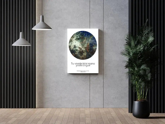 Personalizuotas žvaigždžių žemėlapis ant drobės, Tu visada būsi mano spindinti žvaigždė  Drobe -  dovanokis.lt