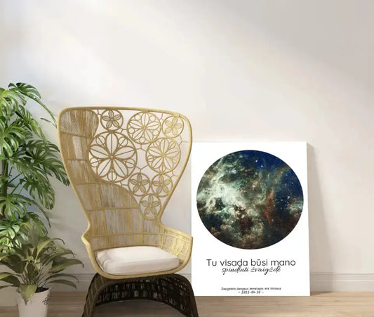 Personalizuotas žvaigždžių žemėlapis ant drobės, Tu visada būsi mano spindinti žvaigždė  Drobe -  dovanokis.lt