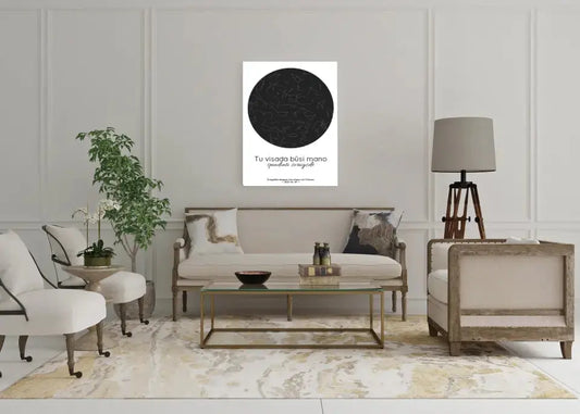 Personalizuotas žvaigždžių žemėlapis ant drobės, Tu visada būsi mano spindinti žvaigždė  Drobe -  dovanokis.lt