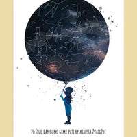 Personalizuotas vaikiškas žvaigždžių žemėlapis berniukui ant drobės  Drobe -  dovanokis.lt