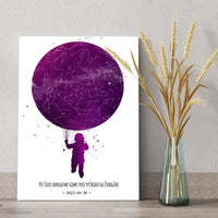 Personalizuotas vaikiškas žvaigždžių žemėlapis ant drobės  Drobe -  dovanokis.lt