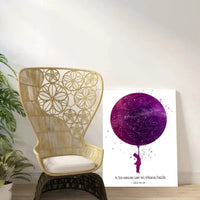 Personalizuotas vaikiškas žvaigždžių žemėlapis mergaitei ant drobės  Drobe -  dovanokis.lt