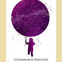 Personalizuotas vaikiškas žvaigždžių žemėlapis ant drobės  Drobe -  dovanokis.lt