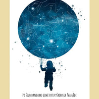 Personalizuotas vaikiškas žvaigždžių žemėlapis berniukui ant drobės  Drobe -  dovanokis.lt