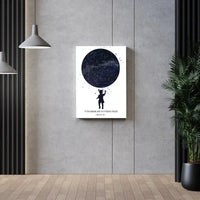 Personalizuotas vaikiškas žvaigždžių žemėlapis mergaitei ant drobės  Drobe -  dovanokis.lt