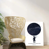 Personalizuotas vaikiškas žvaigždžių žemėlapis mergaitei ant drobės  Drobe -  dovanokis.lt